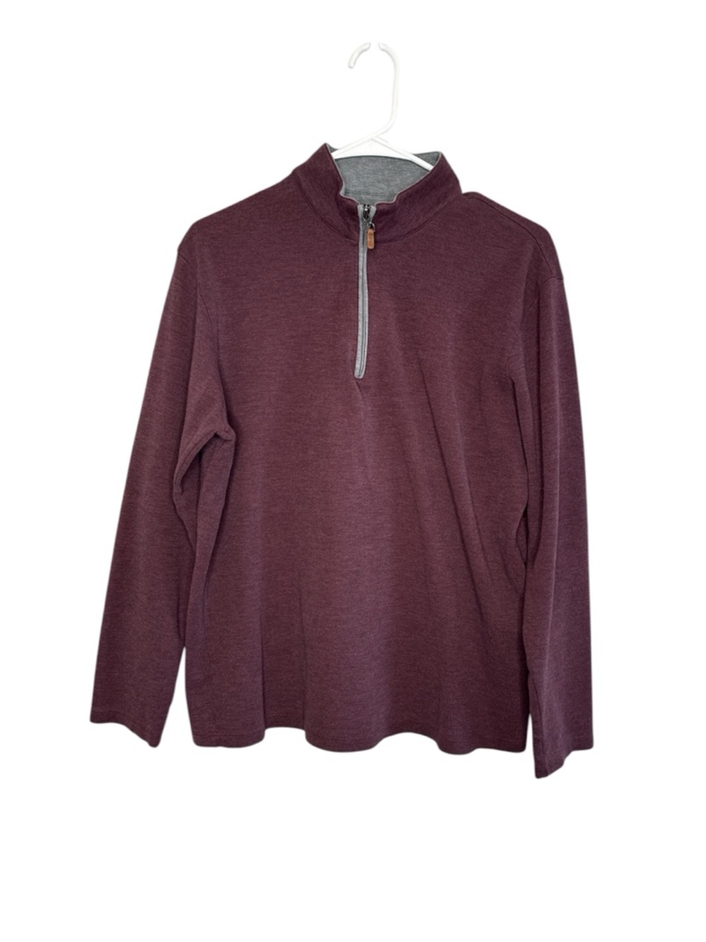 Mizzen+Main Men's Purple Long Sleeve Quarter Zip Shirt Large